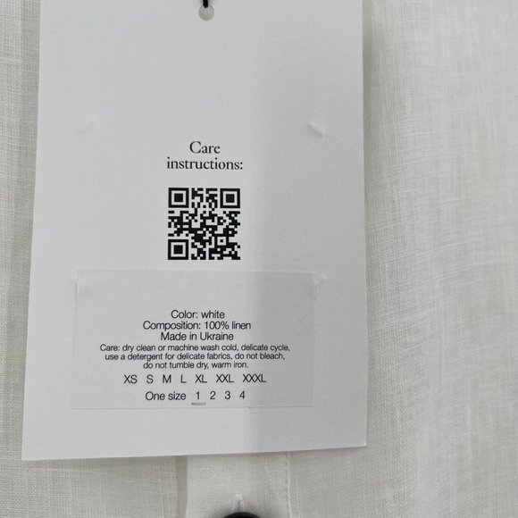 Sleeper Women’s Linen Pajama Set Button Front Shirt Pants Paper White 1/XS-S NWT - Picture 5 of 10